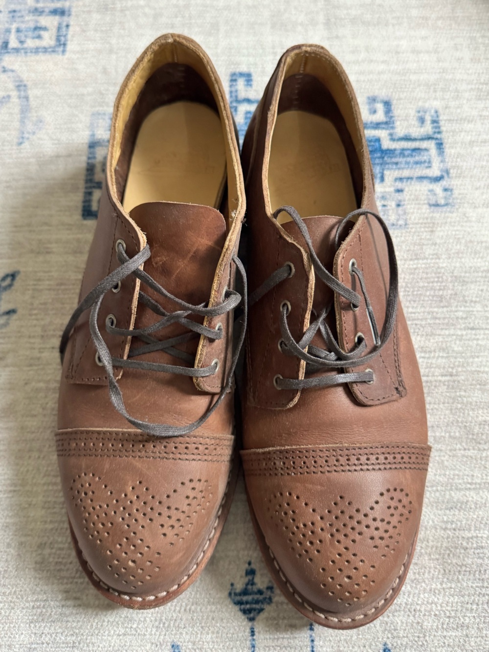 Red Wing Brown Leather Cap Toe Brogue Oxfords, Women’s 9.5B